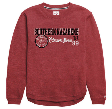 Victory Springs Ladies Crewneck | Heather Vintage Light Maroon