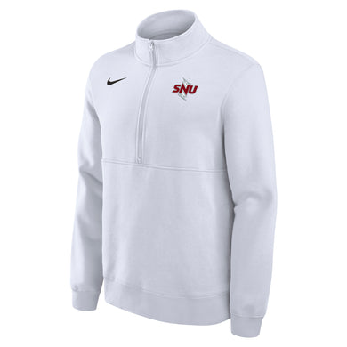 NIKE Club Fleece Half Zip Pullover, White (F24)