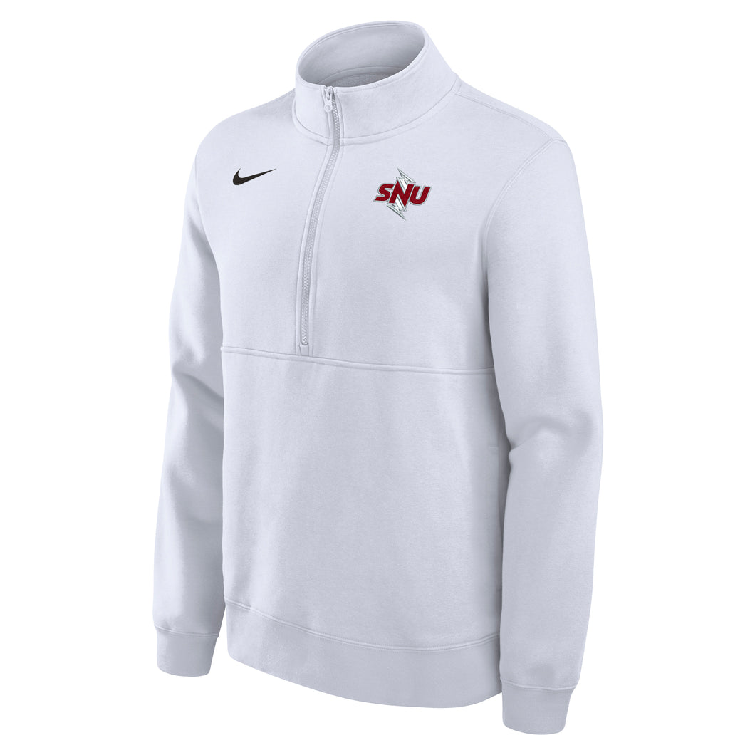 NIKE Club Fleece Half Zip Pullover, White (F24)