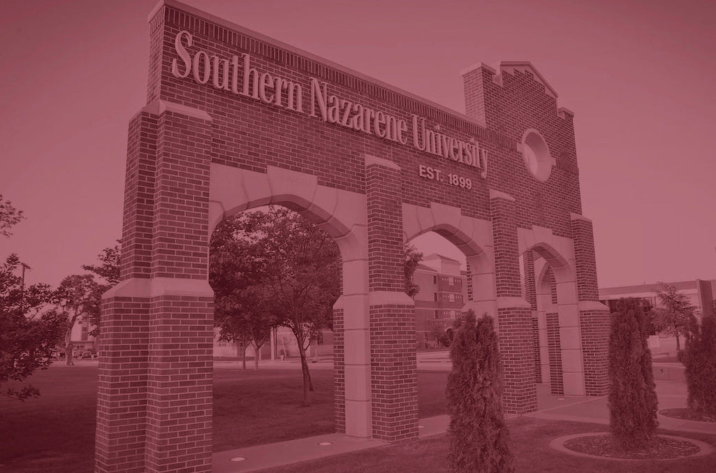 Brick 'Southern Nazarene University' signage on a campus.