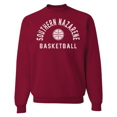 Crewneck Basketball Sweatshirt, Crimson (F24)