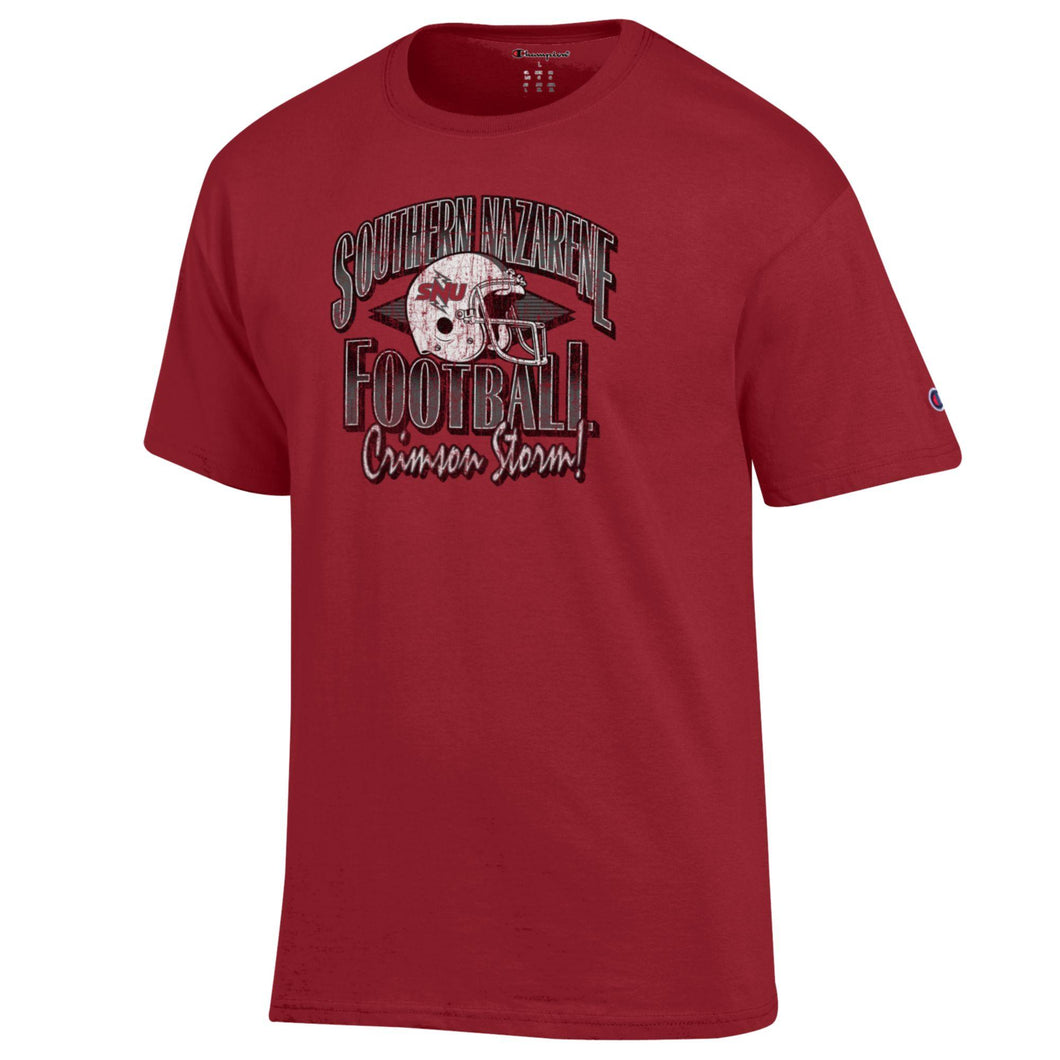 Retro Football Tee | Crimson