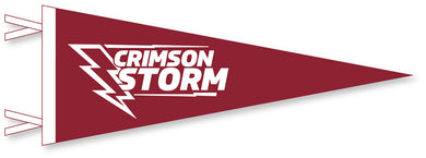 Spirit Pennant 9x24 Crimson Storm Logo, Maroon