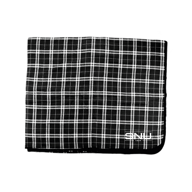 Flannel Blanket, Black/White Plaid (F22)
